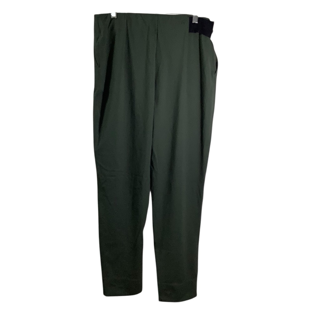 ADAY Women's Pants Turn It Up High Rise Pleated Green - Picture 5 of 8